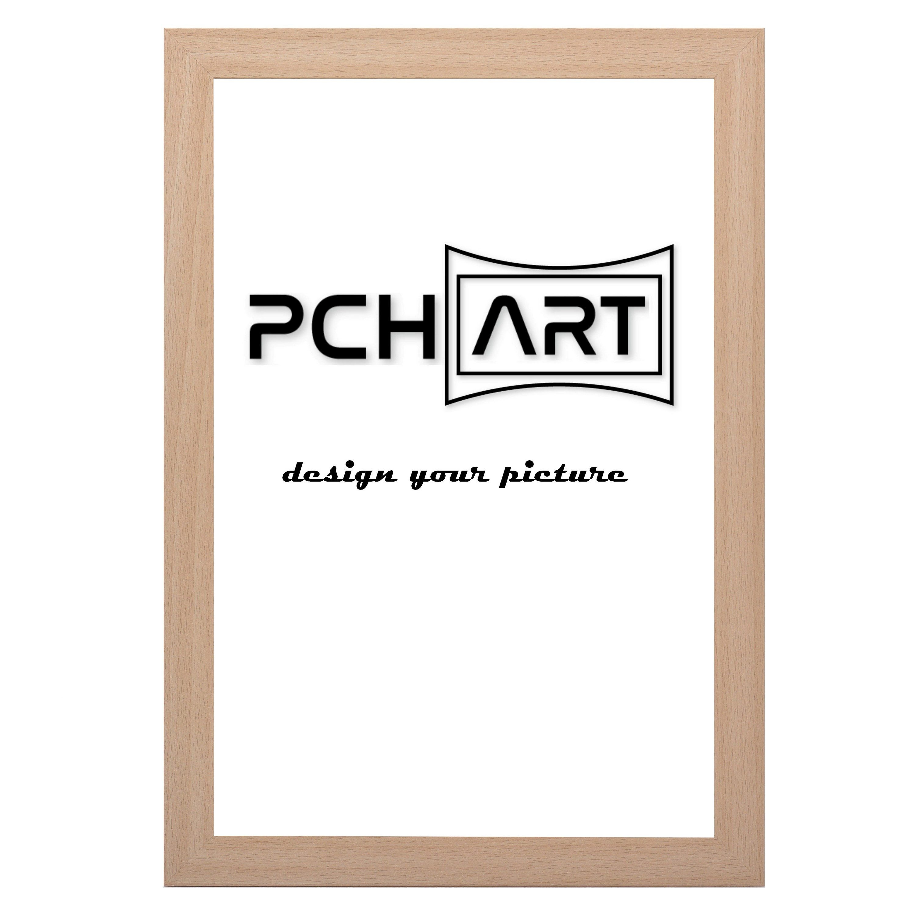 PCH[art] Bilderrahmen Rahmen New Alaya, Farbe: Buche, Größe: 10x15 bis 90x120 cm, für 1 Bilder, Leiste ummantelt mit Dekorfolie