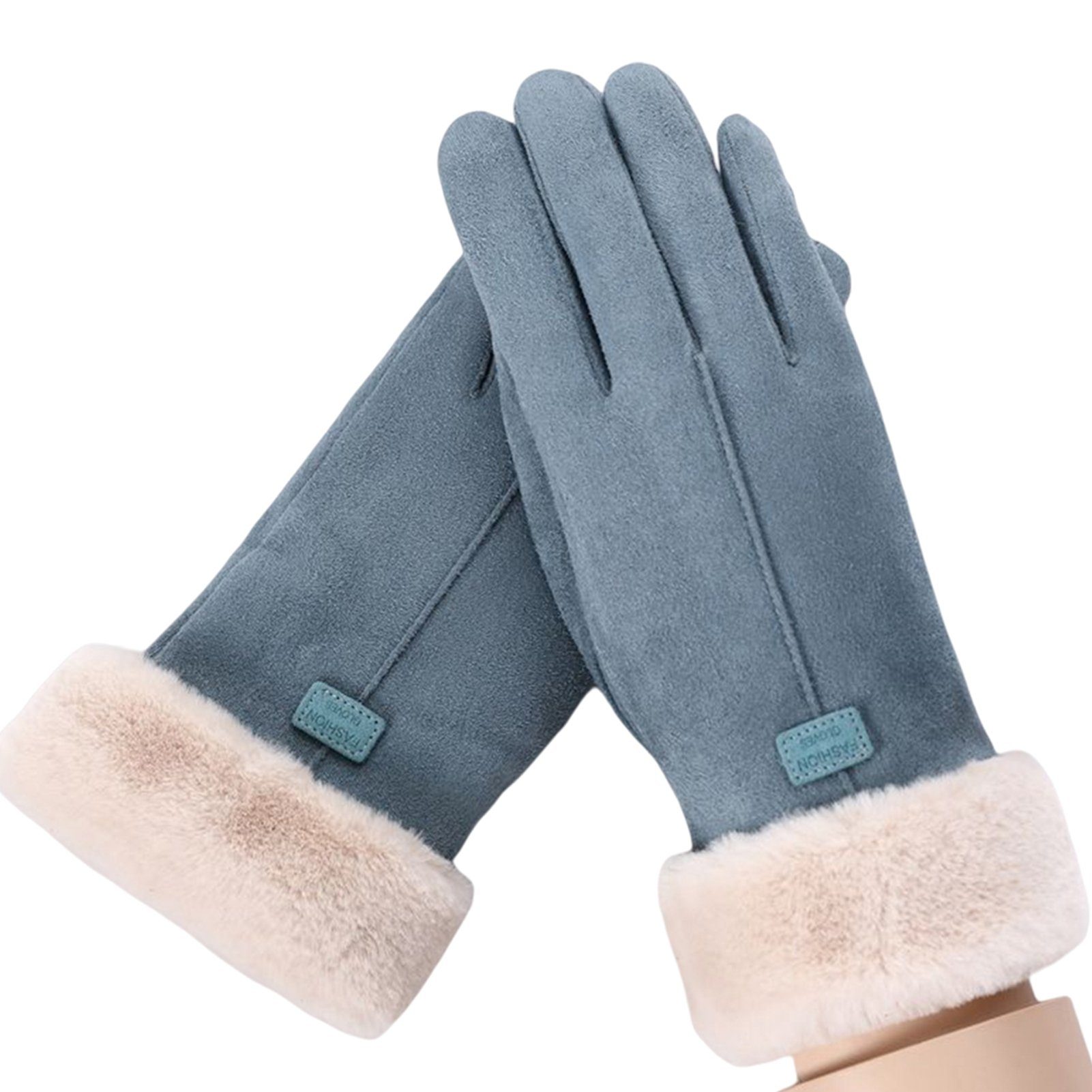 Blusmart Fleecehandschuhe Handschuhe Damen Winter Warm Verdickung Touchscreen Handschuhe Reiten lake blue