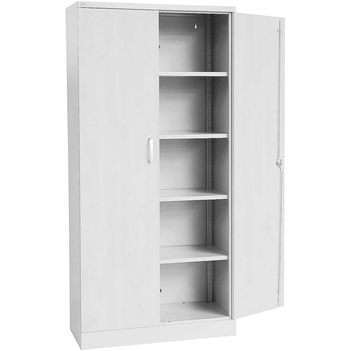 GUERKAN Aktenschrank 5 OH, Schrank aus Stahl, Türen in Holzoptik, 92x195 cm grau/grau