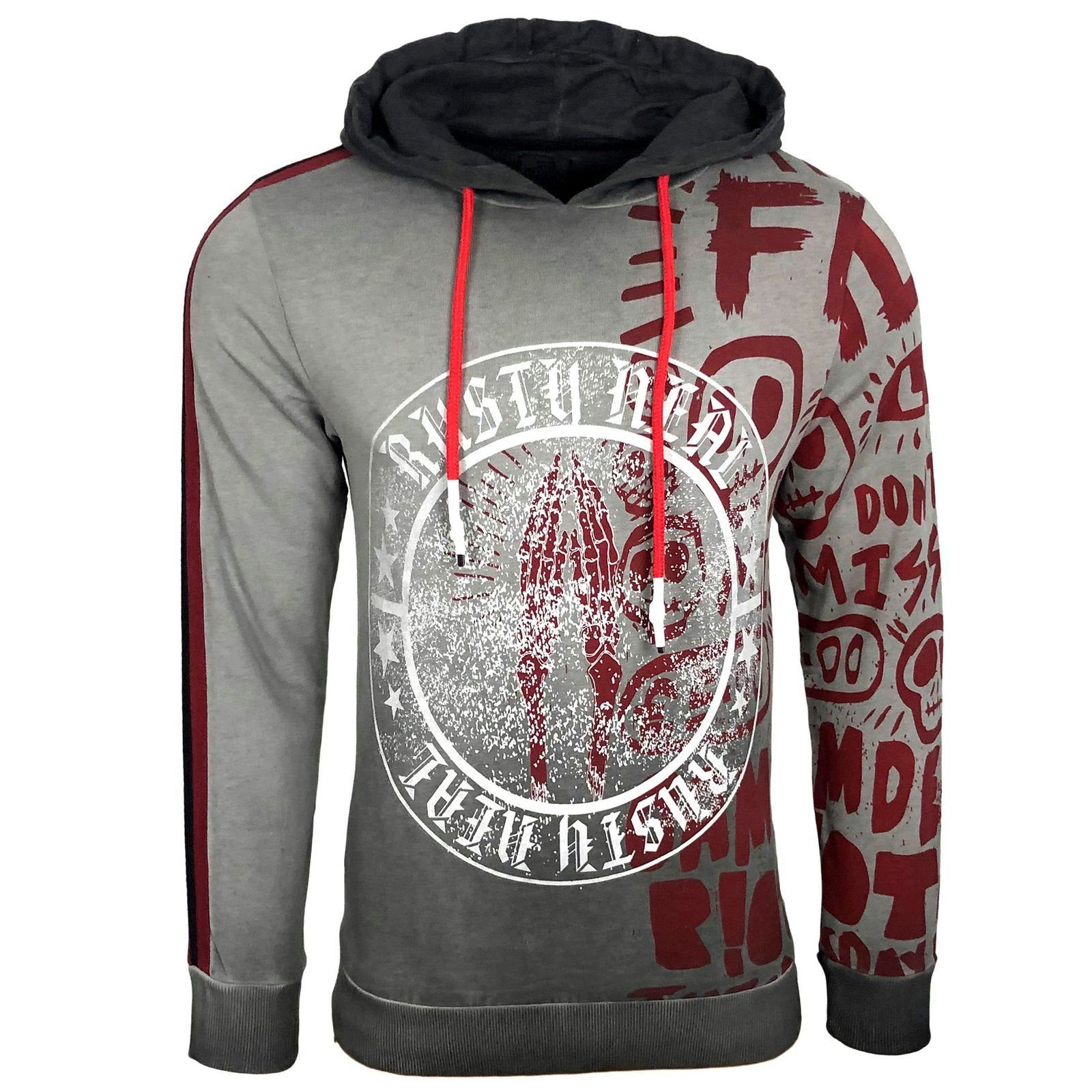 Spinnen Print Kapuzenpullover Herren - Y2K Punk Style Mit Reißverschluss
