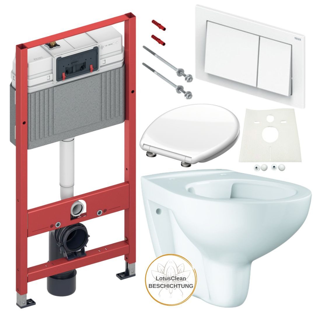 Vorwandelement WC TECE Spülkasten Grohe WC randlos Betätigungsplatte
