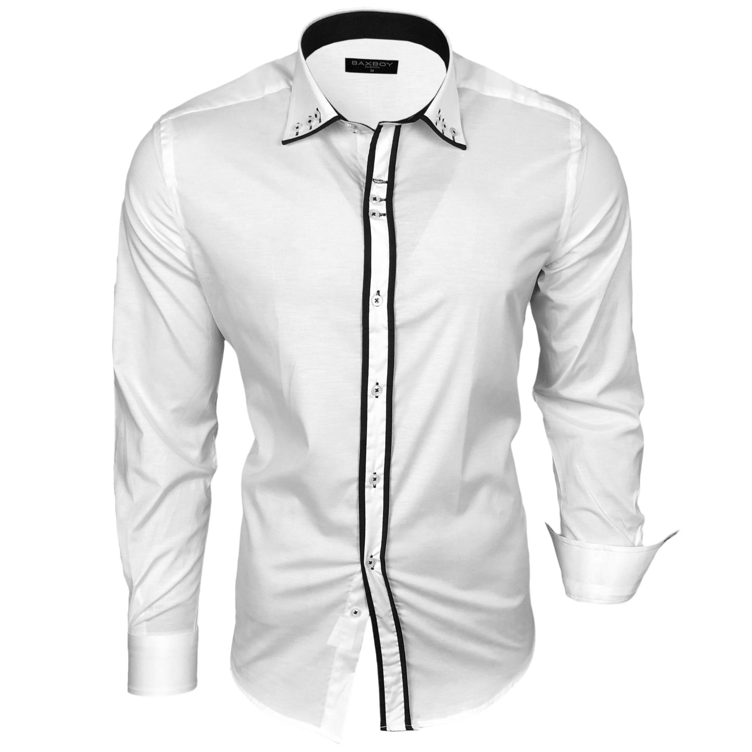 Baxboy Langarmhemd Baxboy Herren Hemd Kentkragen günstig online kaufen