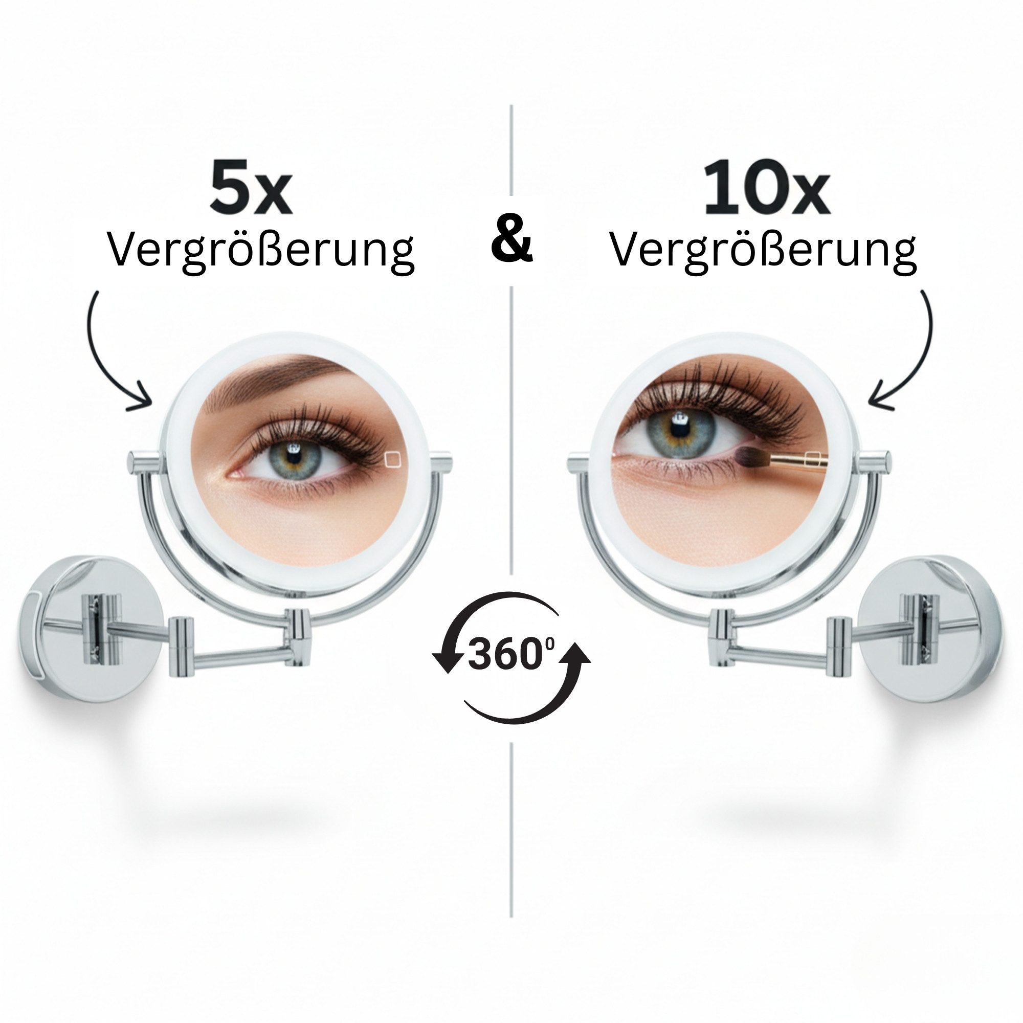 Libaro Kosmetikspiegel mit Beleuchtung MODENA LED Schminkspiegel 5-fach 10- günstig online kaufen