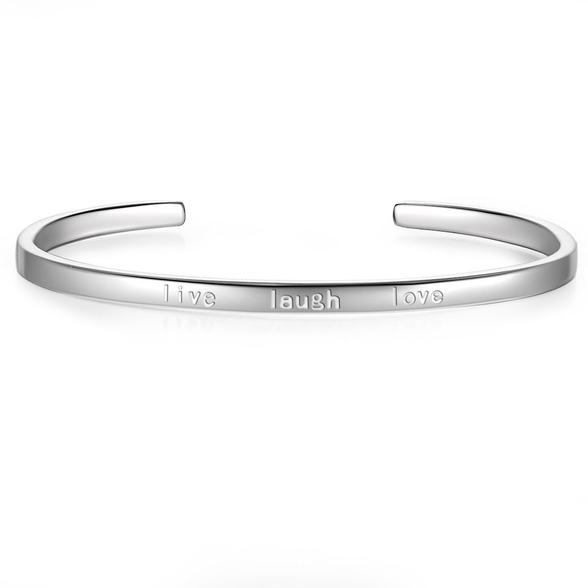 Valentinstagsgeschenk Glanzstücke München Armreif live laugh love silber, aus Sterling Silber, silberfarben