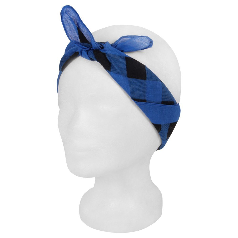 Baumwolle Design: Goodman Bandana blau, 100% Design Farbe: Karo Bandana Halstuch Kopftuch