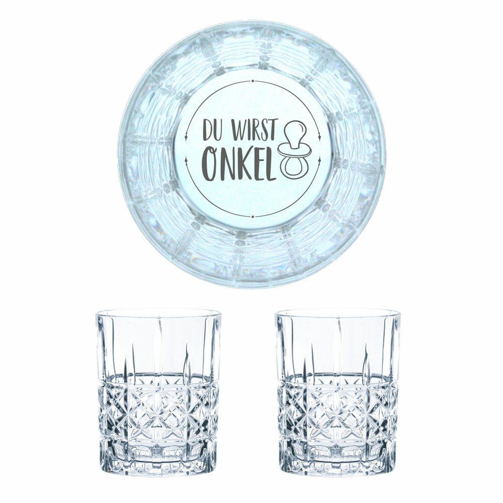 Nachtmann Whiskyglas Du Wirst Onkel 2er Set, Kristallglas, lasergraviert
