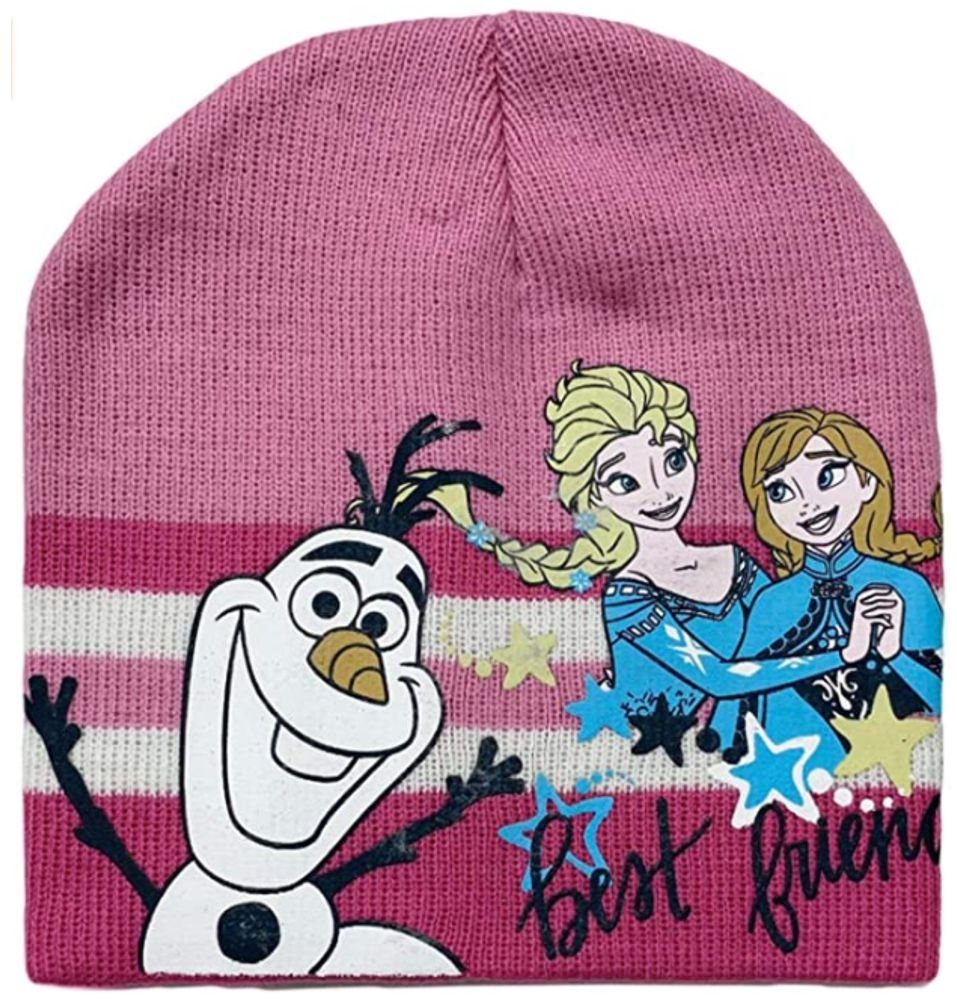 Disney Frozen Beanie FROZEN Die Eiskönigin Mädchen Mütze Beanie Wintermütze Gr.52 + 54 rosa blau und grau Navy