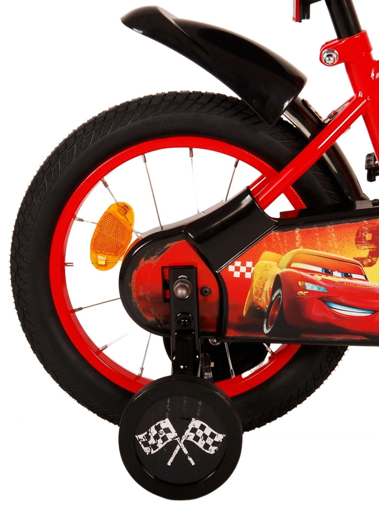 TPFSports Rot Rutschfeste Zoll Fahrrad Kinder 14 Disney 1 Stützrädern Fahrrad Cars Sicherheitsgriffe), (Jungs Zoll, mit Kinderfahrrad - 14 Gang, -