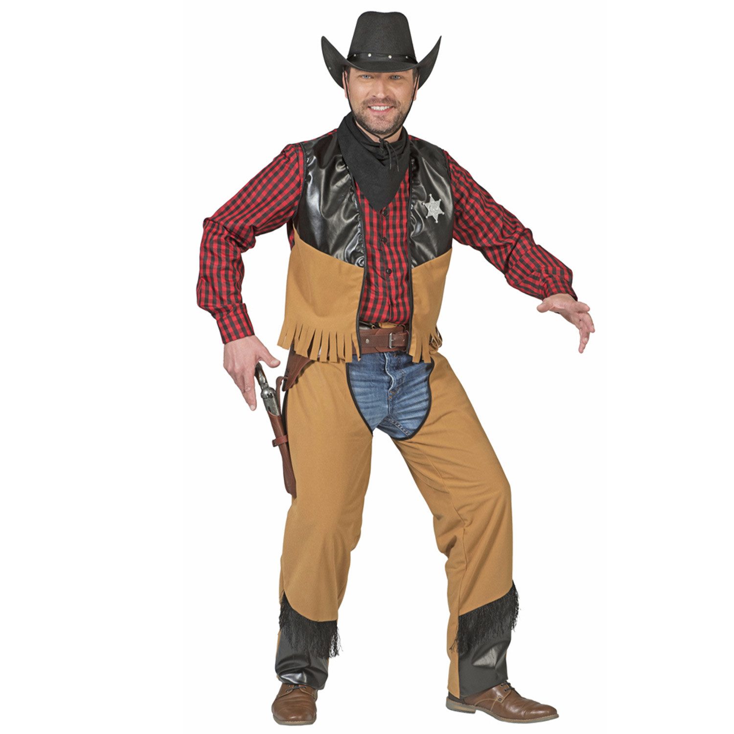Kostüm Cowboy Kostüm 'Austin' für Herren, Braun - Wilder