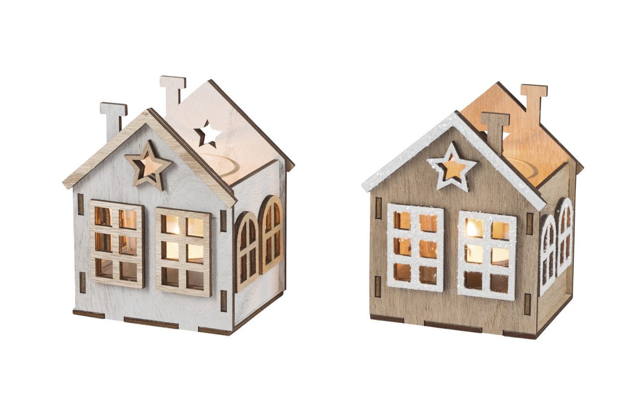 SAICO Original Weihnachtsfigur Teelichthaus Deko Holz günstig online kaufen