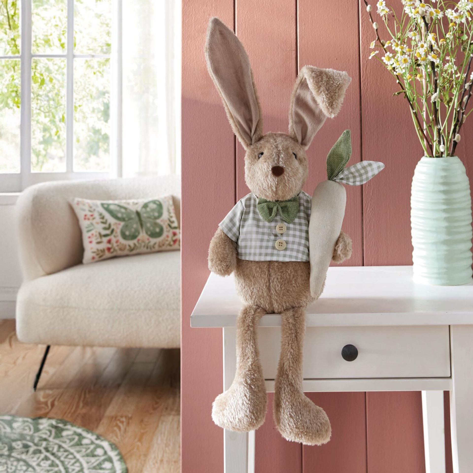 Home-trends24.de Kantenhocker Kuschel Hase Langohr Osterhase Ostern Figur Kantenhocker 60 cm