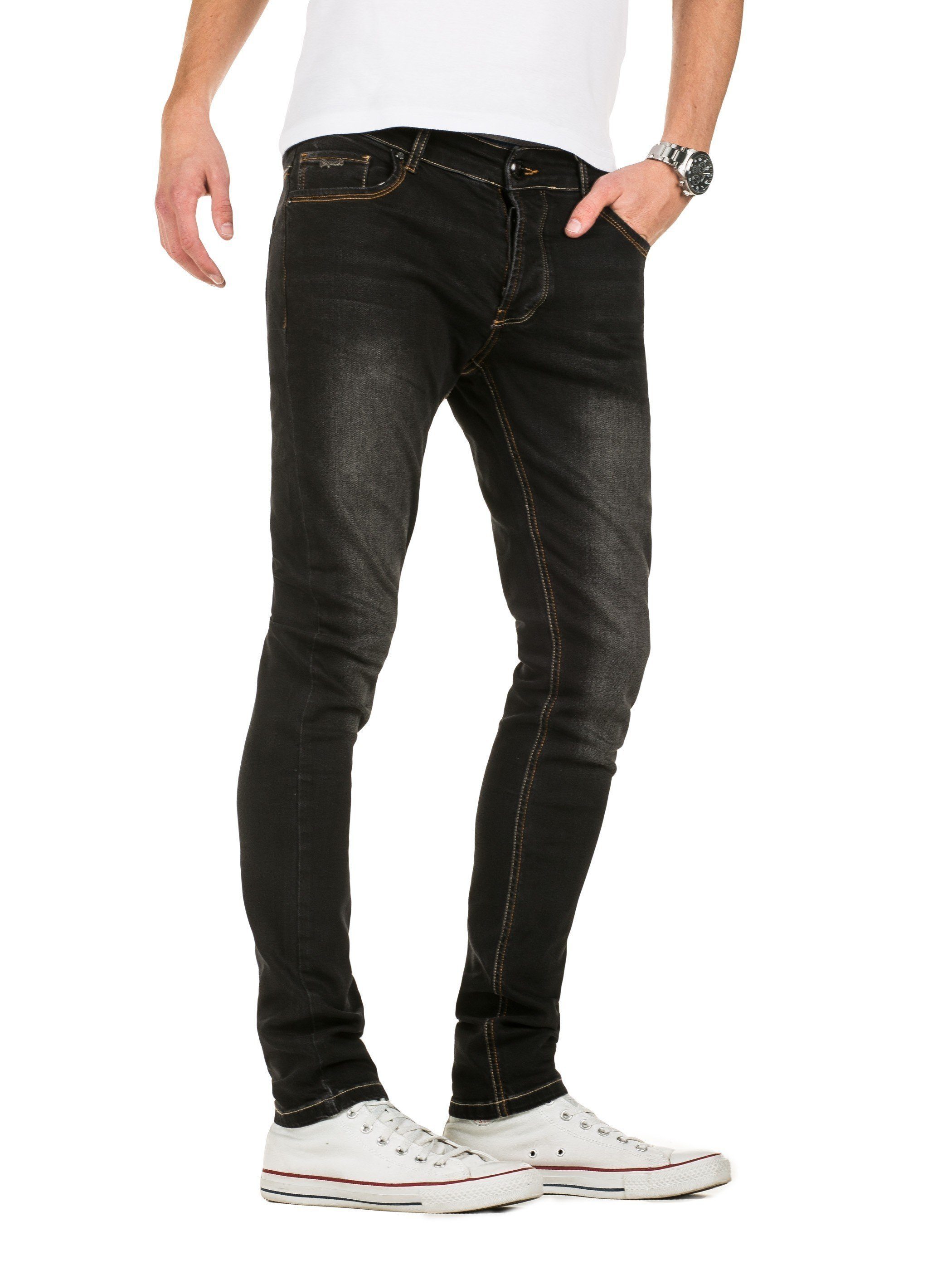Yazubi Slim-fit-Jeans Jhin Jeans modernen Slim Fit Jeanshose mit Stretch