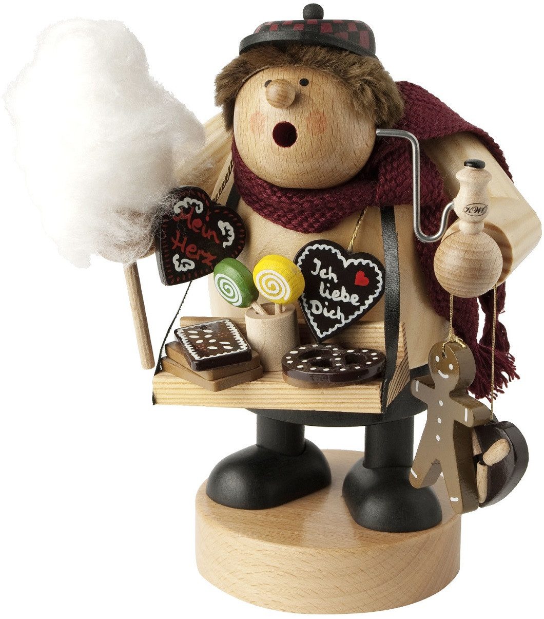 KWO Kunstgewerbe Werkstätten Räuchermännchen KWO Räuchermann Lebkuchenverkäufer, (1 St), Handarbeit aus dem Erzgebirge