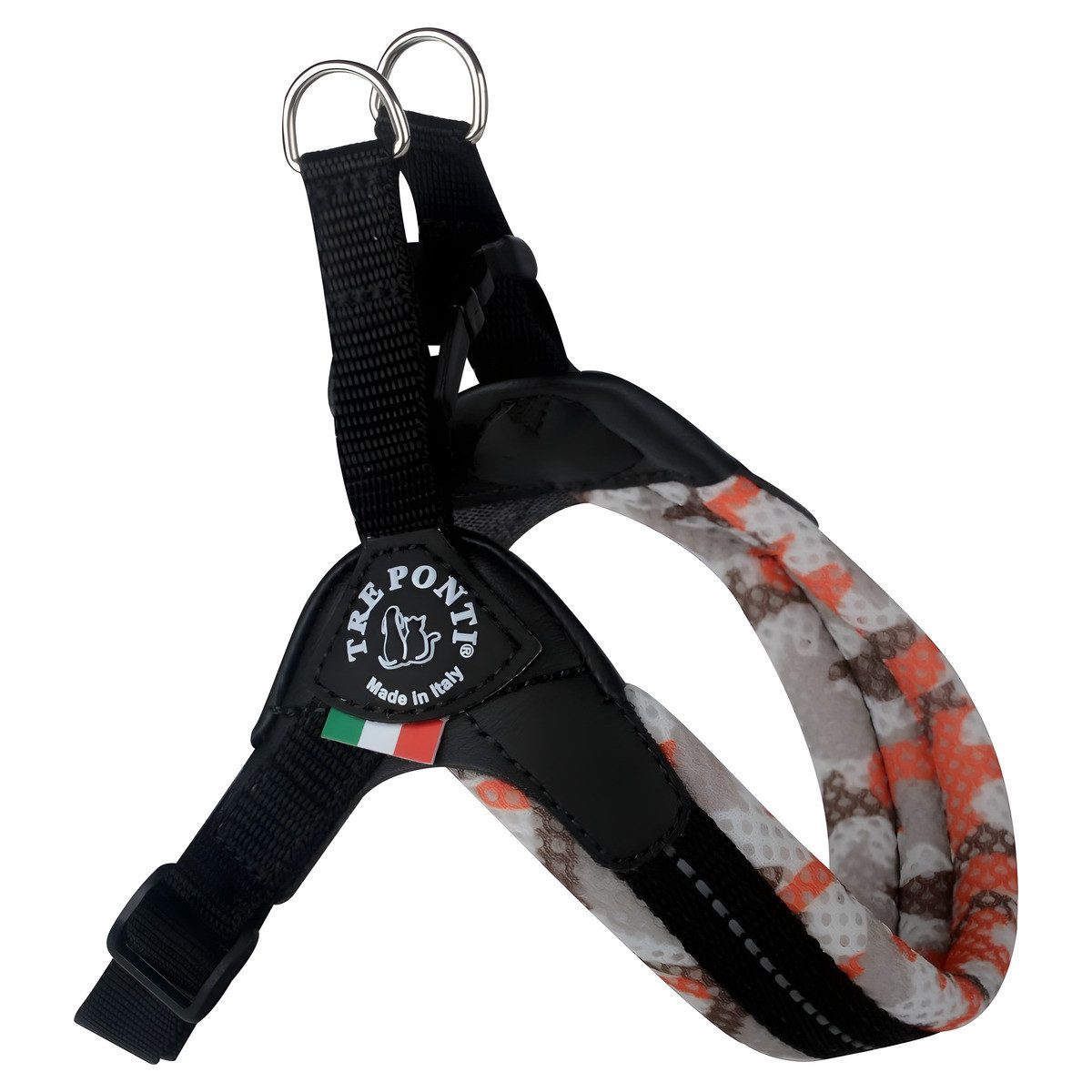 Tre Ponti Hunde-Geschirr RR200 Easy Fit Soft Mesh Camouflage mit verstellbarem Bauchgurt und Cl