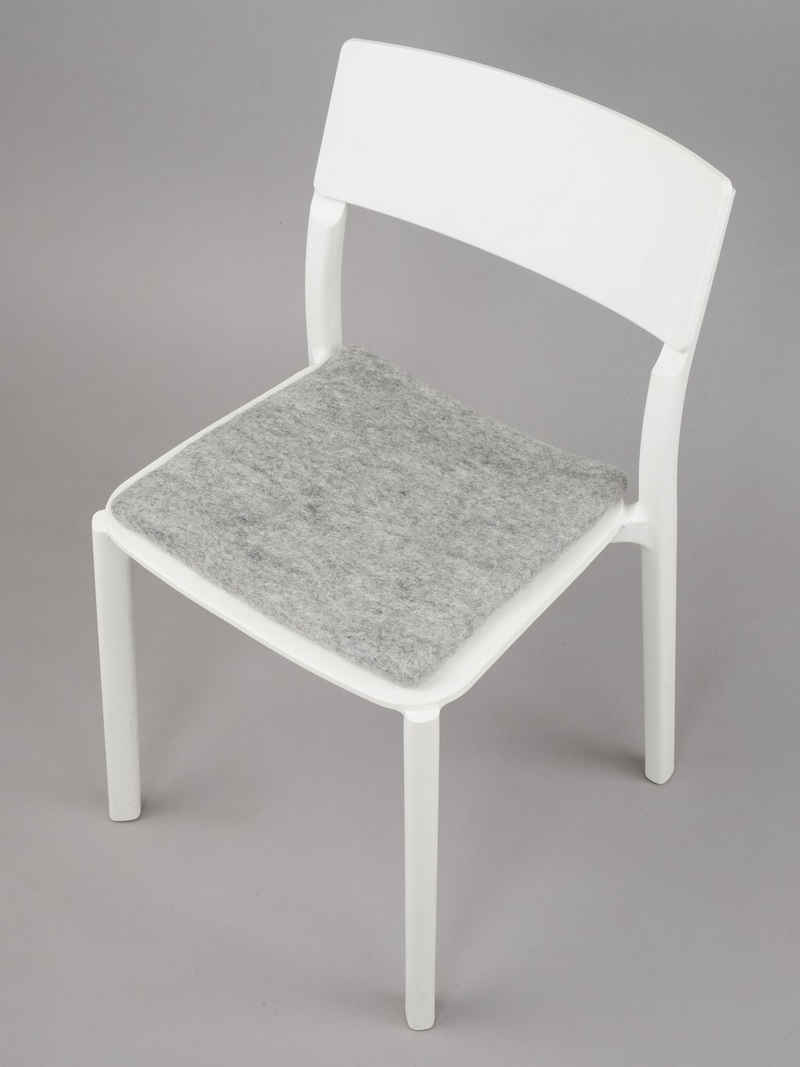 myfelt Stuhlkissen Filz Sitzauflage quadratisch - 36 x 36 cm, 100% reiner Schurwolle, quadratisch, schmutzabweisend