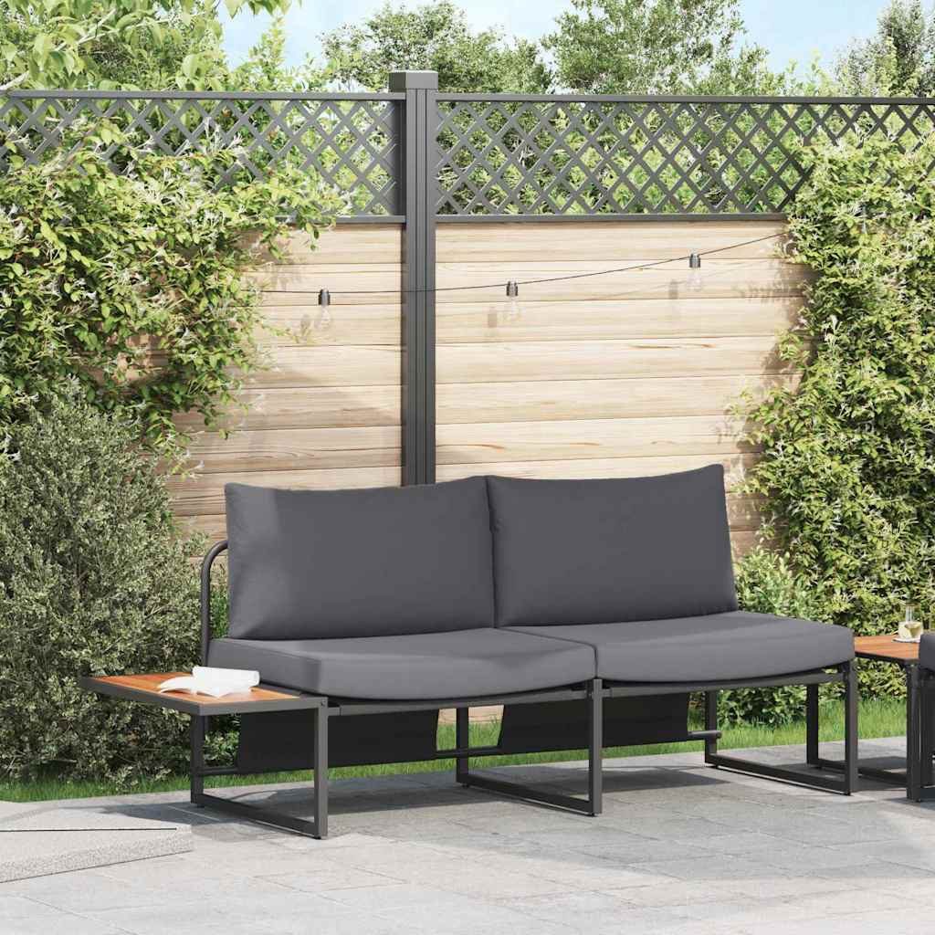 vidaXL Loungesofa Garten-Sofa mit Kissen Anthrazit 200,5 x 70 x 85,5 cm Stahl, 1 Teile