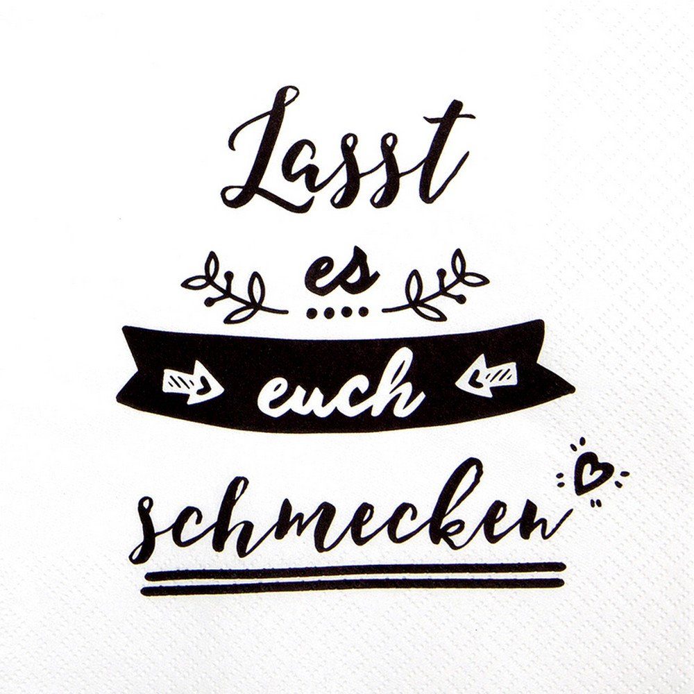 HOME FASHION Papierserviette 20 Servietten Schmecken lassen - Lasst es euch schmecken 33x33cm, (20 St)