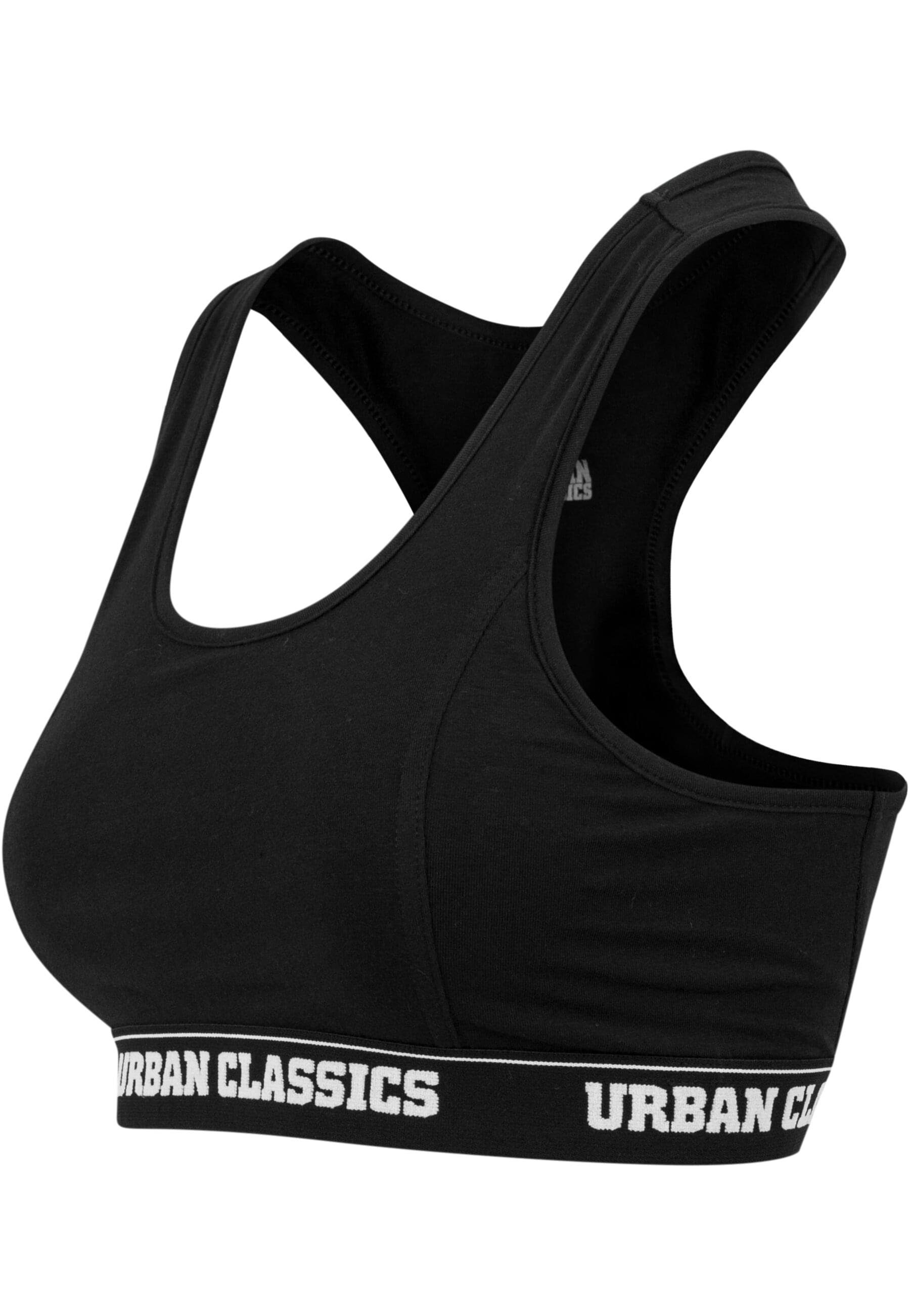 URBAN CLASSICS Ladies Ladies Bra Damen TB1490 Logo T-Shirt-BH black