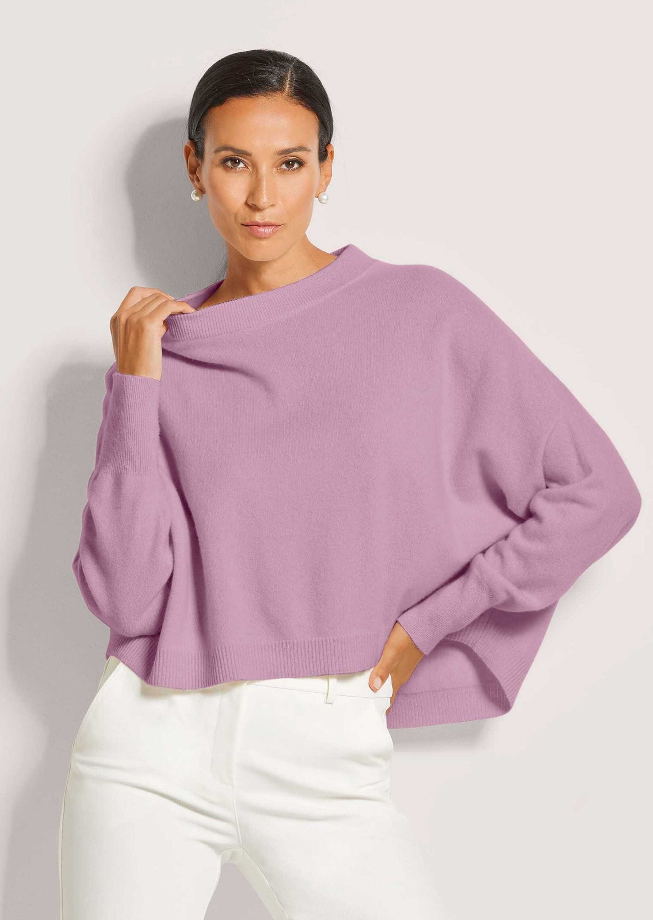 MADELEINE Strickpullover Kaschmir Pullover mit Rundhalsausschnitt Oversized günstig online kaufen