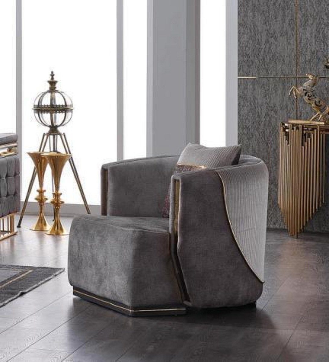 Sitz Sessel), JVmoebel Wohnzimmer Modern Textil Möbel (1-St., Made in Sessel Luxus Designer Europa Sessel