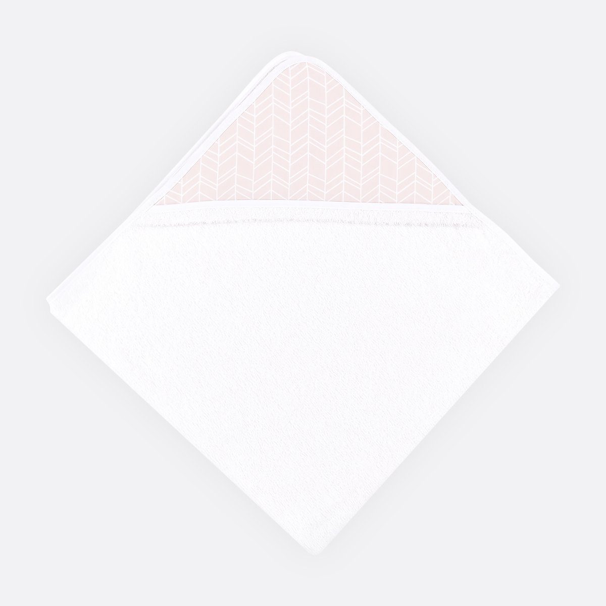 KraftKids Kapuzenhandtuch weiße Feder Muster auf Rosa, 100% Baumwolle, extra dickes und weiches Frottee, eingefasst mit Schrägband