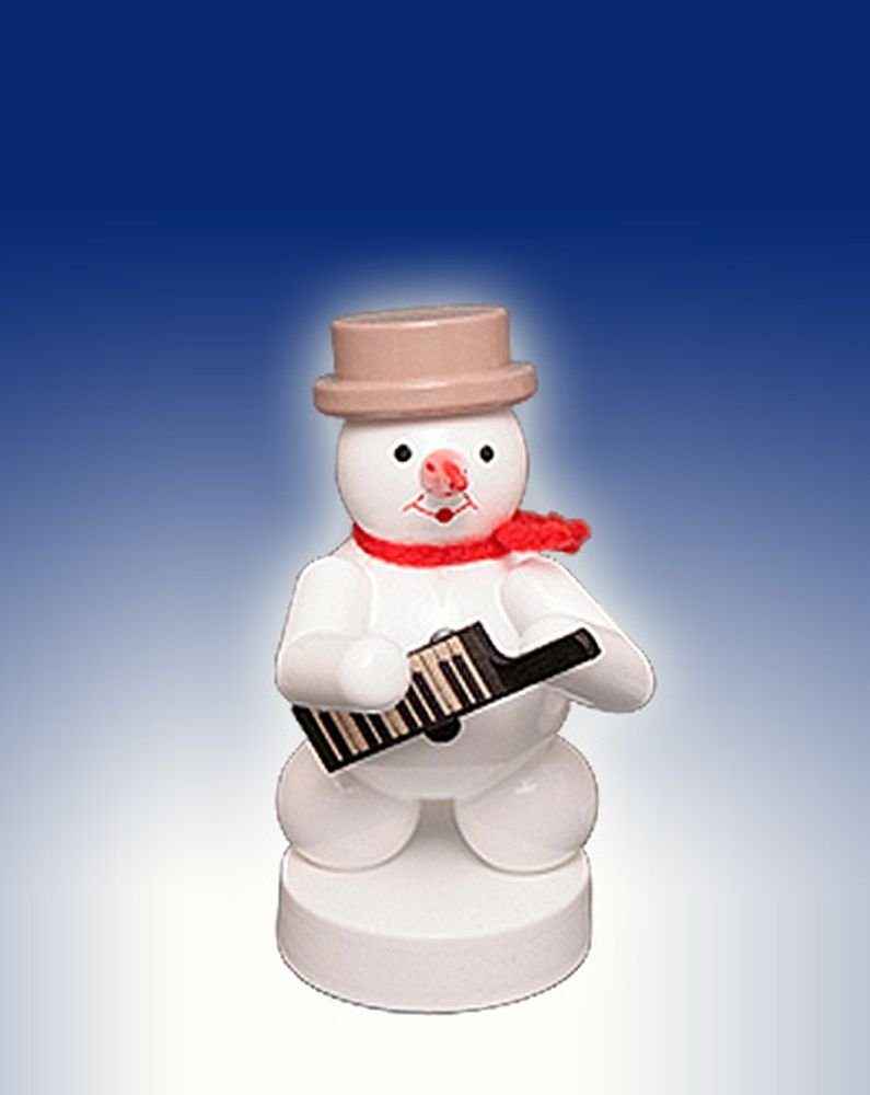 Sammelfigur Weihnachtsdekoration Schneemann mit Keyboard Höhe 8cm NEU