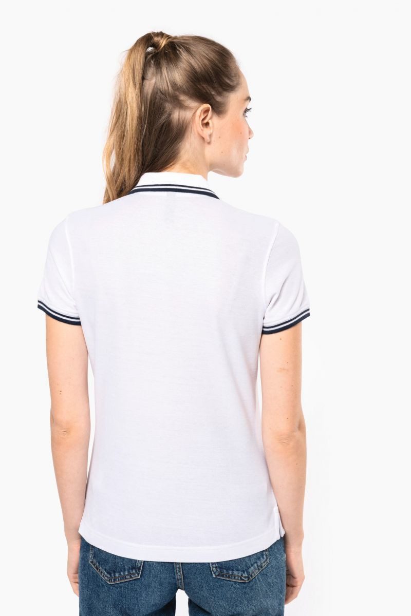 Kariban Poloshirt Polohemd für Damen mit kurzen Ärmeln und kontrastfarbenen günstig online kaufen
