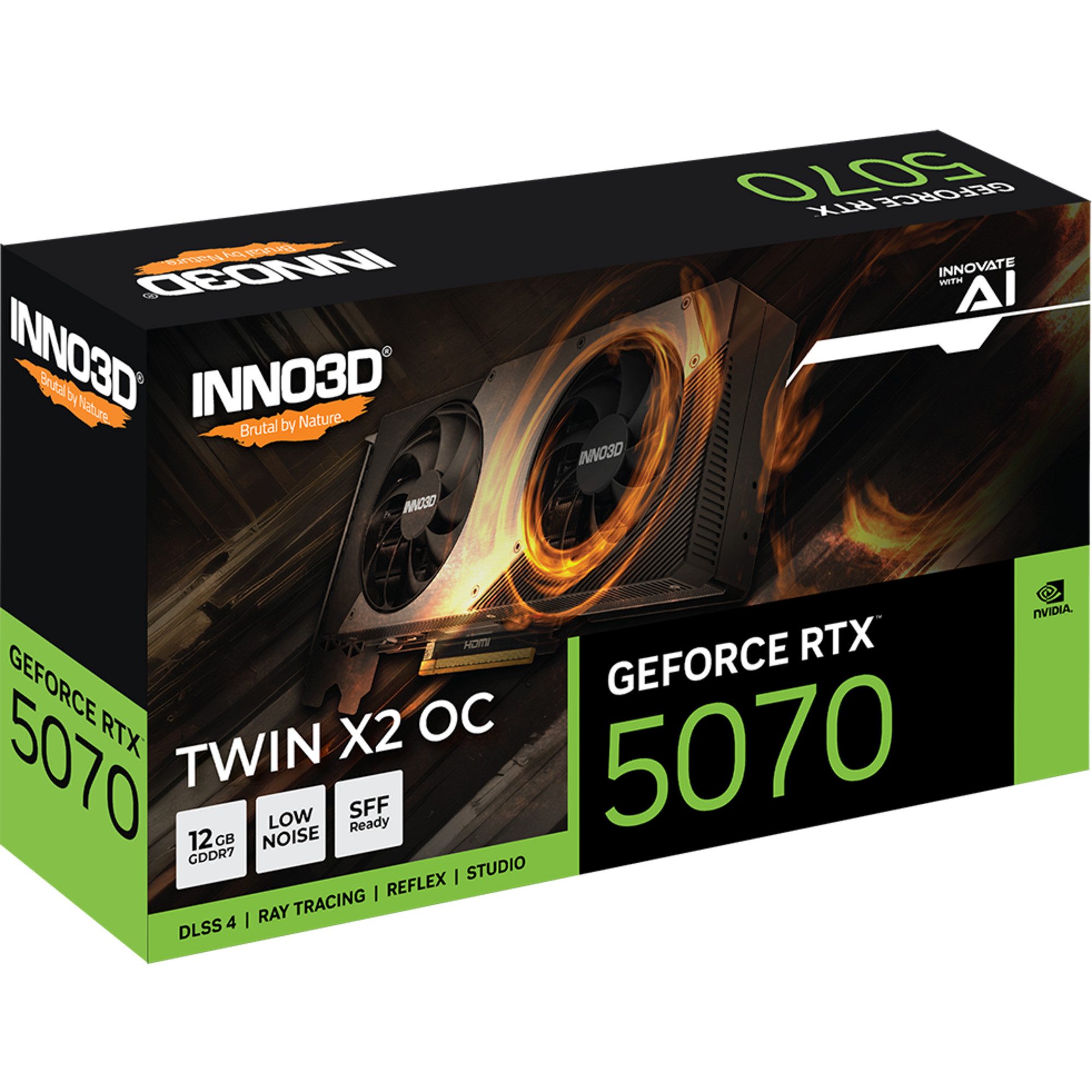 Inno3D INNO3D GeForce RTX 5070 TWIN X2 OC, Grafikkarte, Grafikkarte (12 GB)