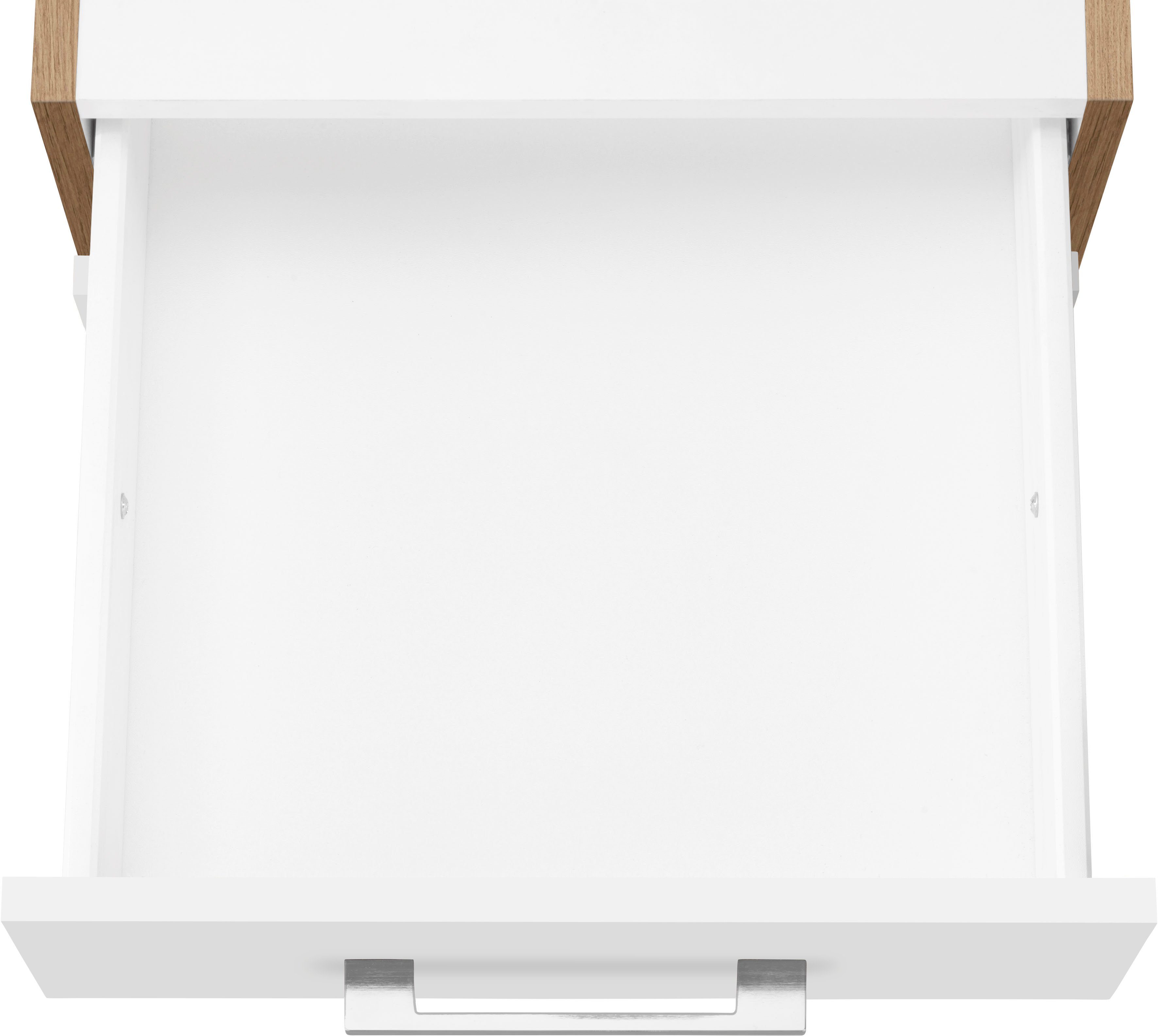 HELD MÖBEL Winkelküche mit 210/210 cm weiß E-Geräten, | Stellbreite weiß/wotaneiche Colmar