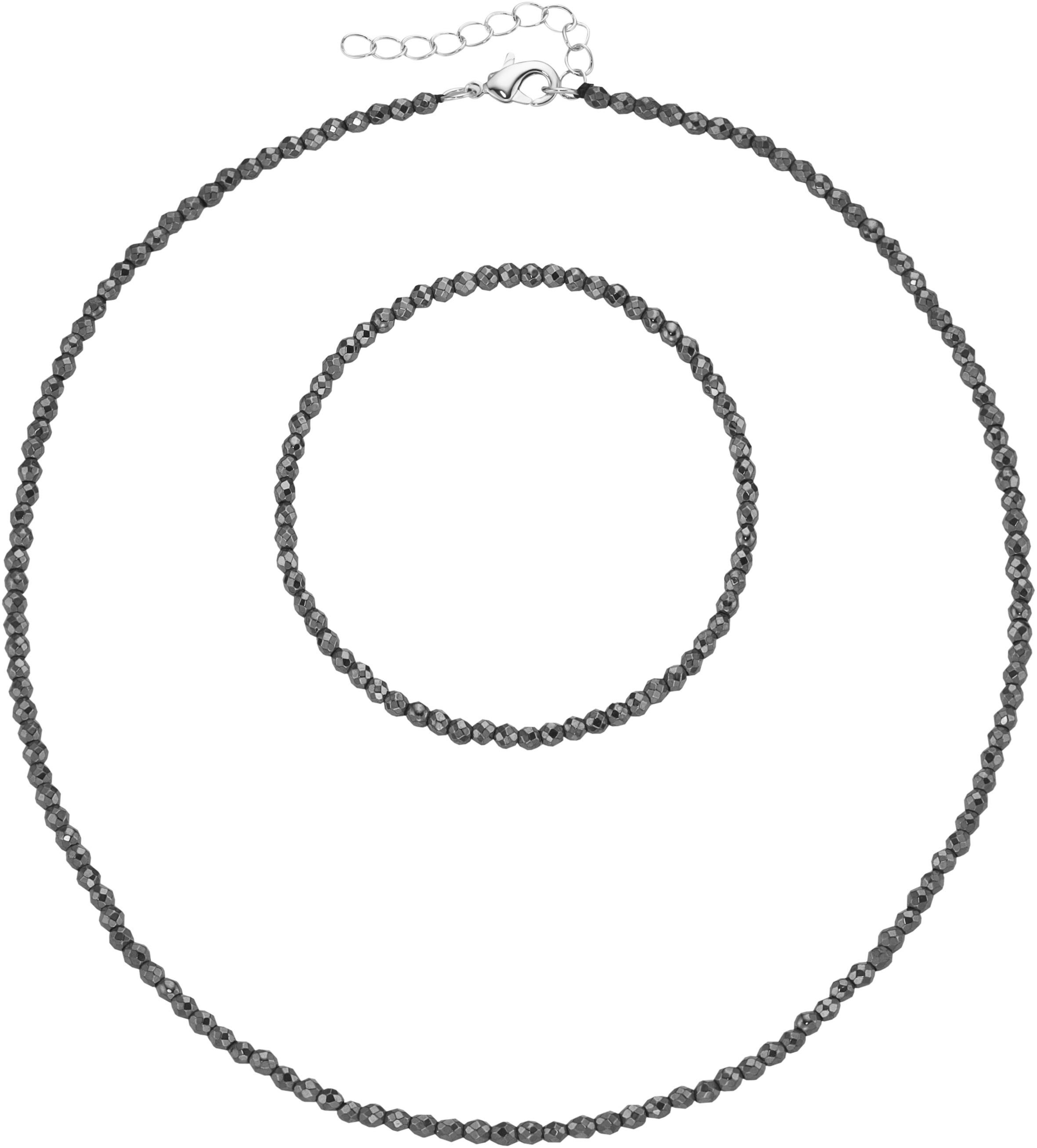 Firetti Ketten und Armband Set Multipack Schmuck Geschenk Armkette Halskette (Set, 2-tlg), facettierte Edelsteine