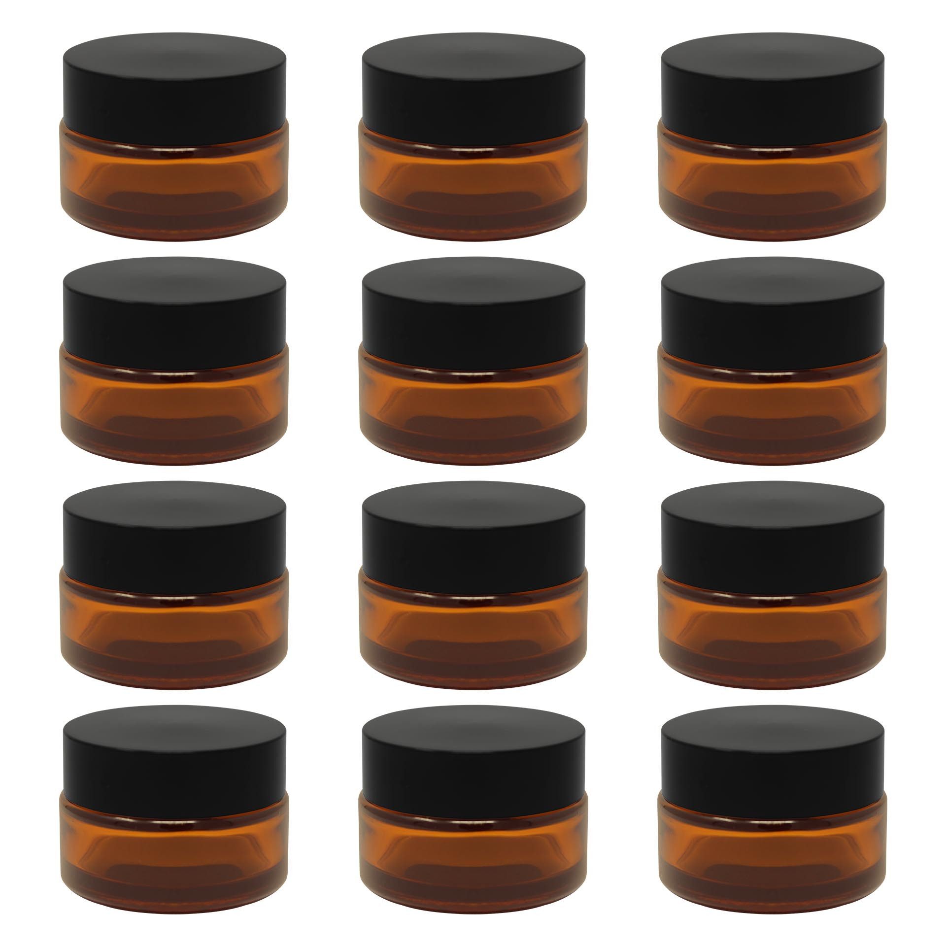 DistrEbution Make-Up Organizer Cremetiegel mit schwarzem Deckel 20 ml, 12-tlg.