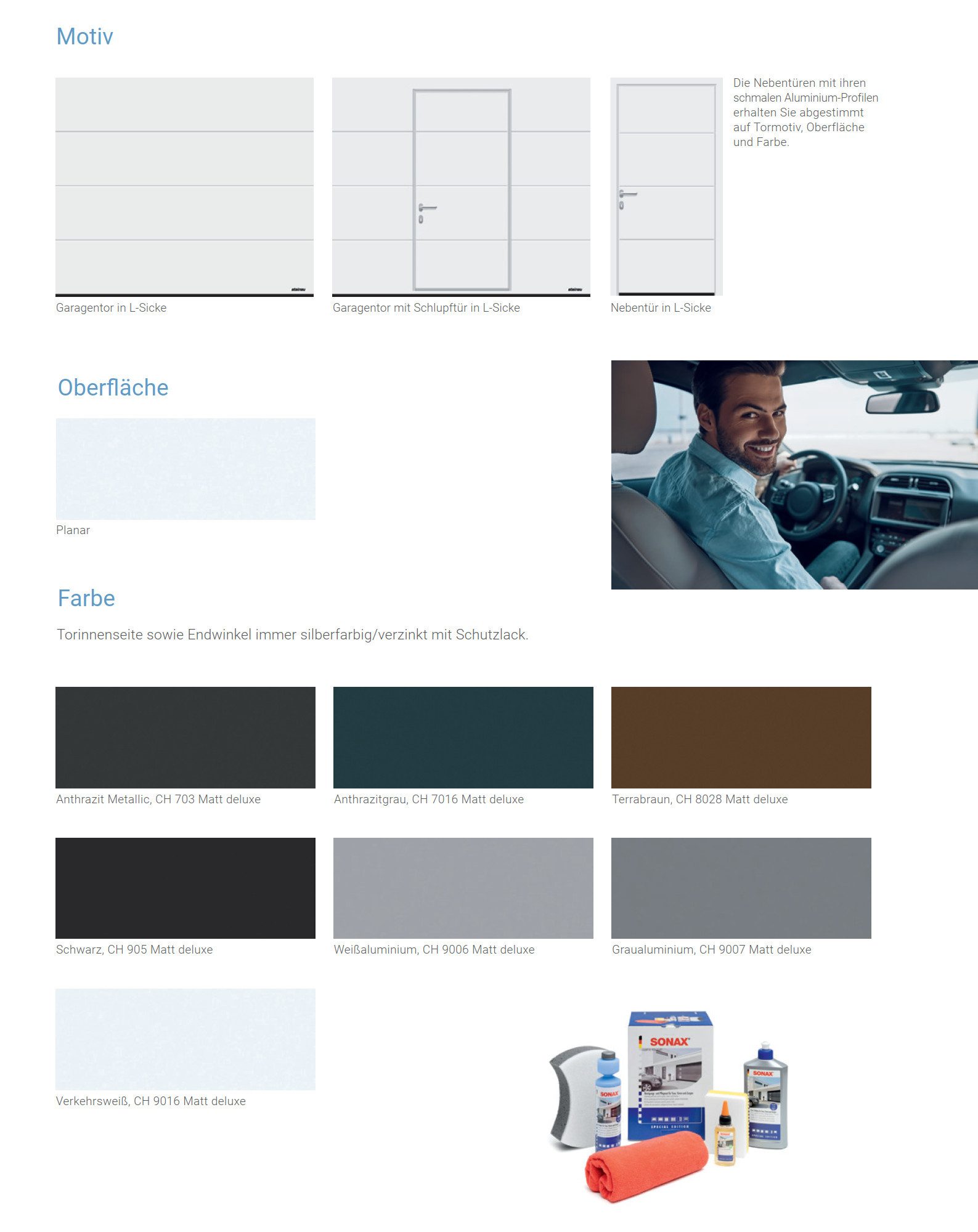 steinau Garagentor Sektionaltor RenoMatic 2026 L-Sicke Planar LPU 42 + Antrieb S4 + HS, Vergünstigtes Aktionspaket