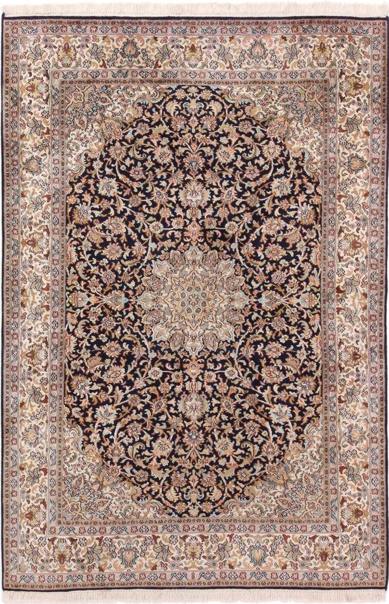 Seidenteppich Kaschmir Seide 127x183 Handgeknüpfter Orientteppich, Nain Trading, rechteckig, Höhe: 4 mm