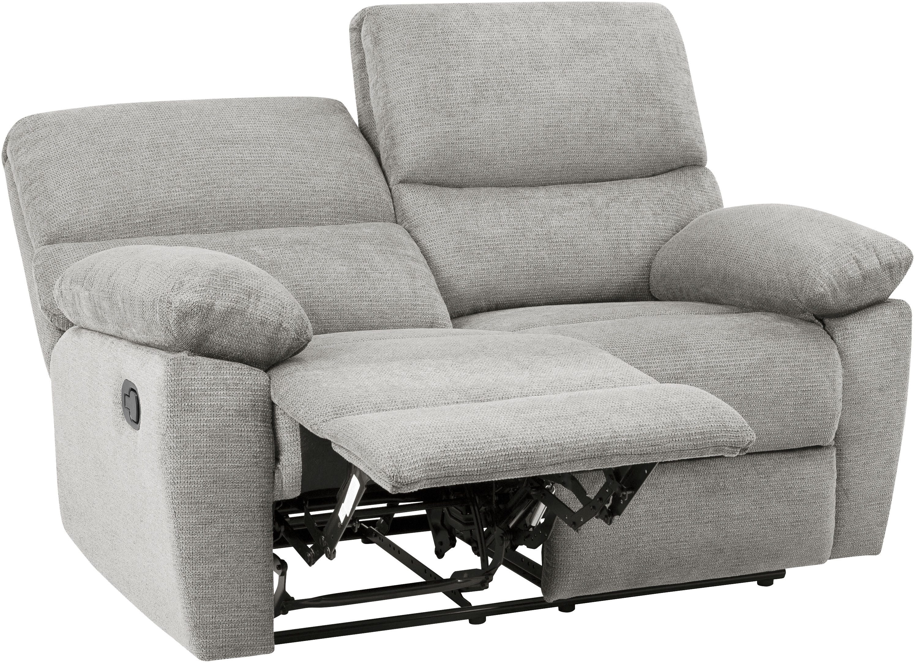 Home affaire 2-Sitzer LANNOY, mit manueller o. elektrischer Relaxfunktion in beiden Sitzen., Elektrische Variante mit USB A/C. Federkern, Webstoff