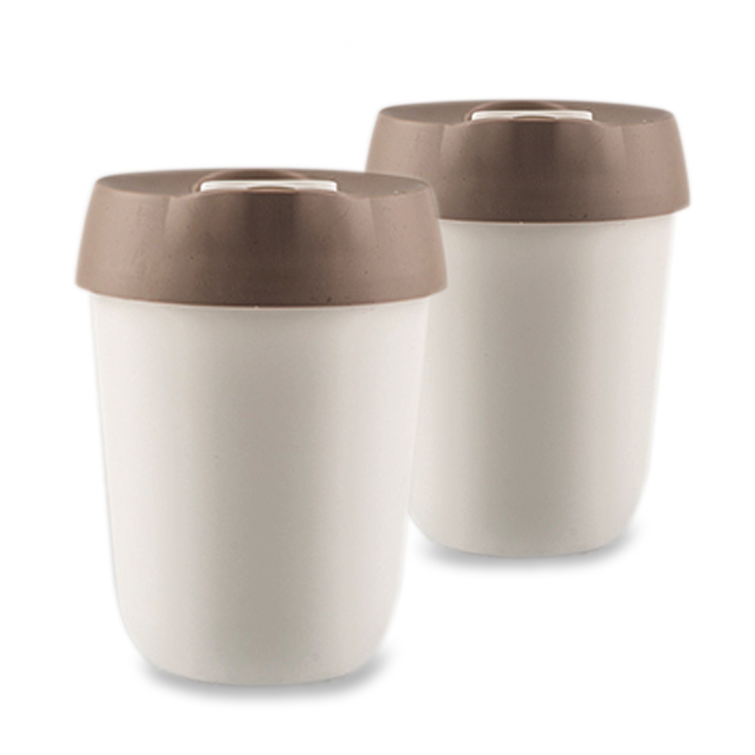 0,25 GmbH Adoma 2er-Set Kunststoff L, Coffee-to-go-Becher Design-ISO2go-Cup