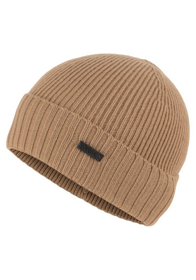 BOSS Beanie Fati mit Markenlabel, Mit BOSS Black Markenlabel