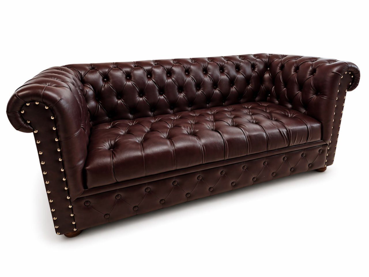 JVmoebel Chesterfield-Sofa Luxus Polstermöbel Antik-Look Steppung Massivholzfüße 3-Sitzer Sofort, Klassisches Chesterfield-Design mit aufwendiger Kapitonierung