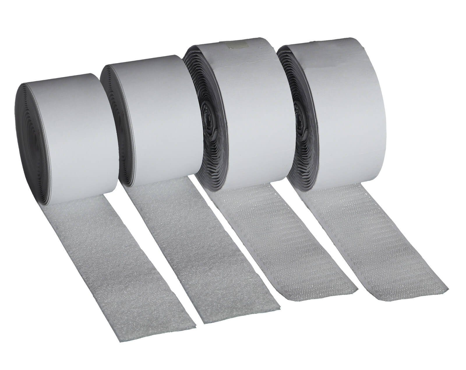 FIXMAN Klett-Klebeband Klettband weiß selbstklebend 4 Rollen Haken