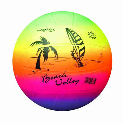 JOHN Beachvolleyball Volleyball Rainbow Palme 200 Gramm, PVC Bade Strand Freizeit Ball