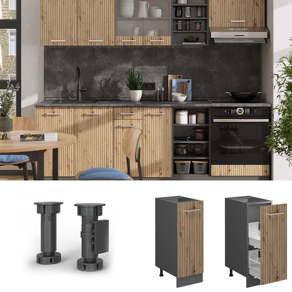 Vicco Apothekerschrank R-Line, Artisan-Eiche/Anthrazit, 30 cm ohne Arbeitsplatte (1-St)