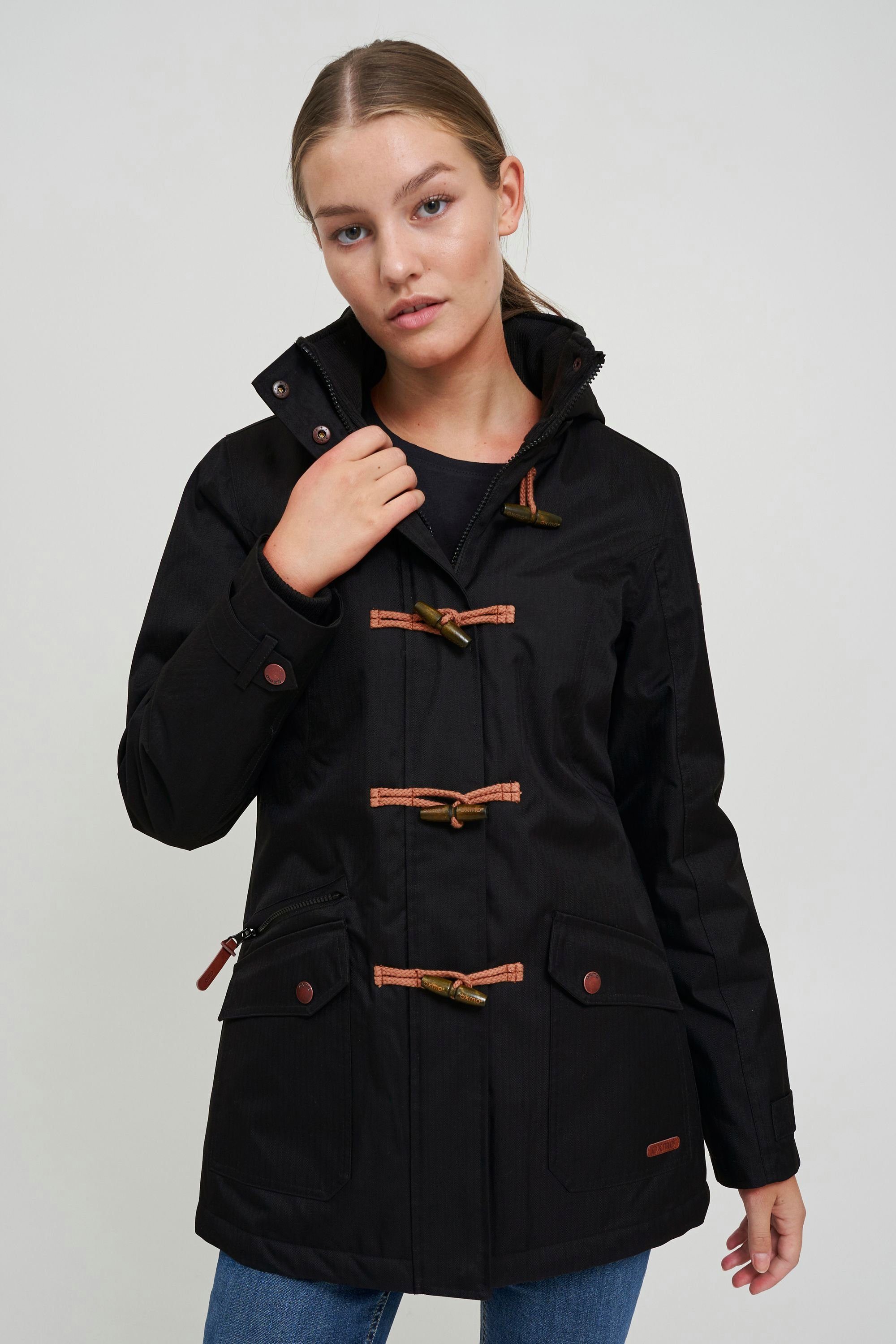 warme Kapuze abnehmbarer OXBrooke Parka BLACK OXMO Jacke mit (799000)