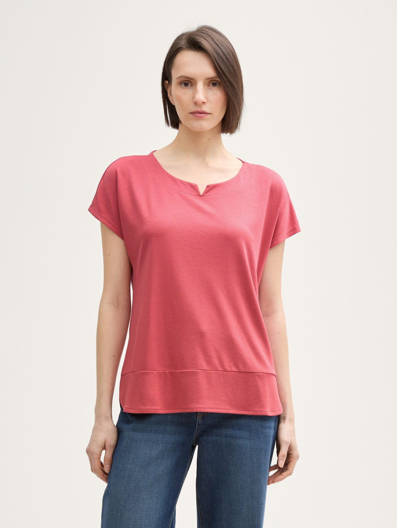 TOM TAILOR T-Shirt T-Shirt aus Materialmix günstig online kaufen