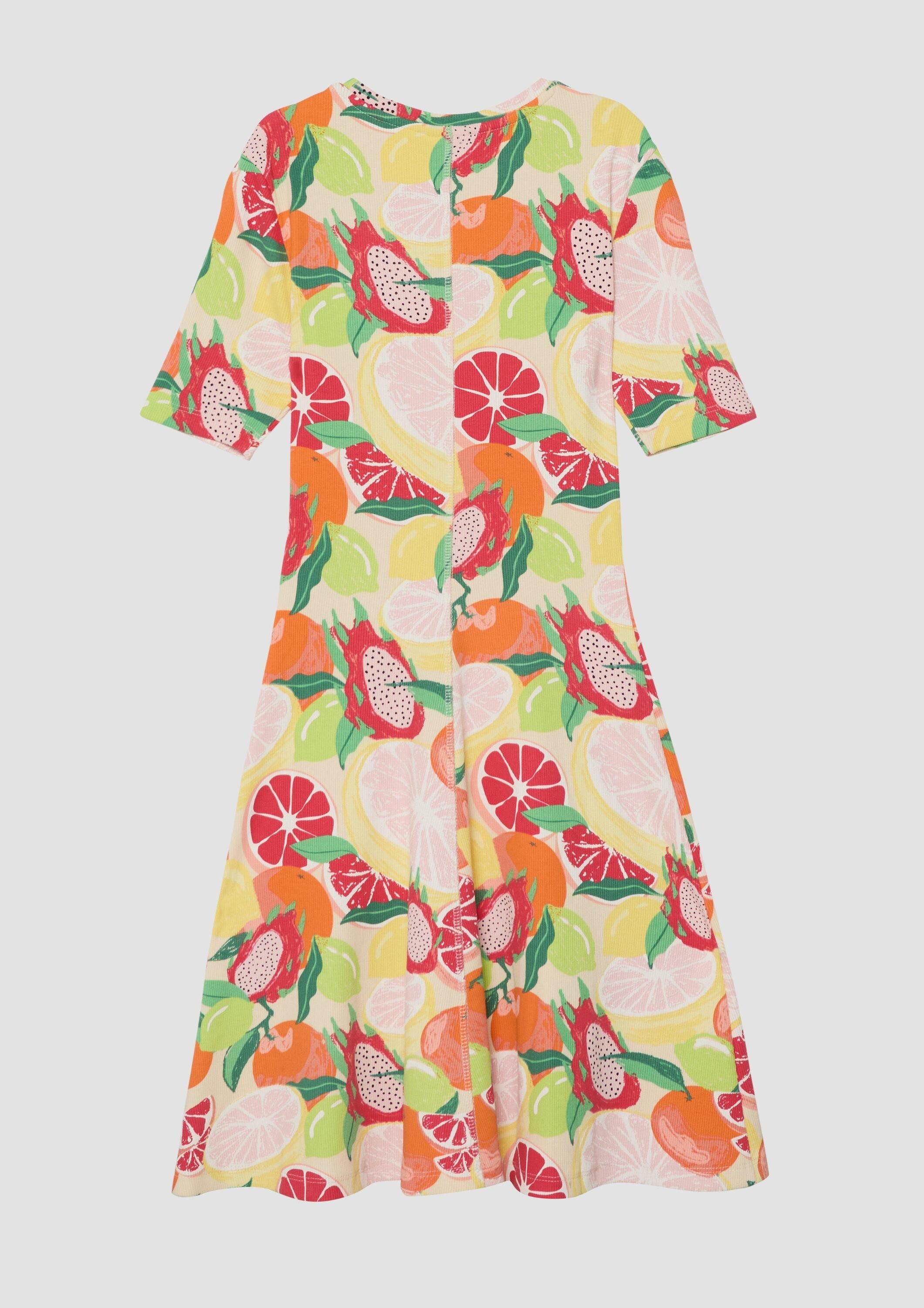 s.Oliver Minikleid Kleid Ausgestelltes Kleid aus elastischer Rippware