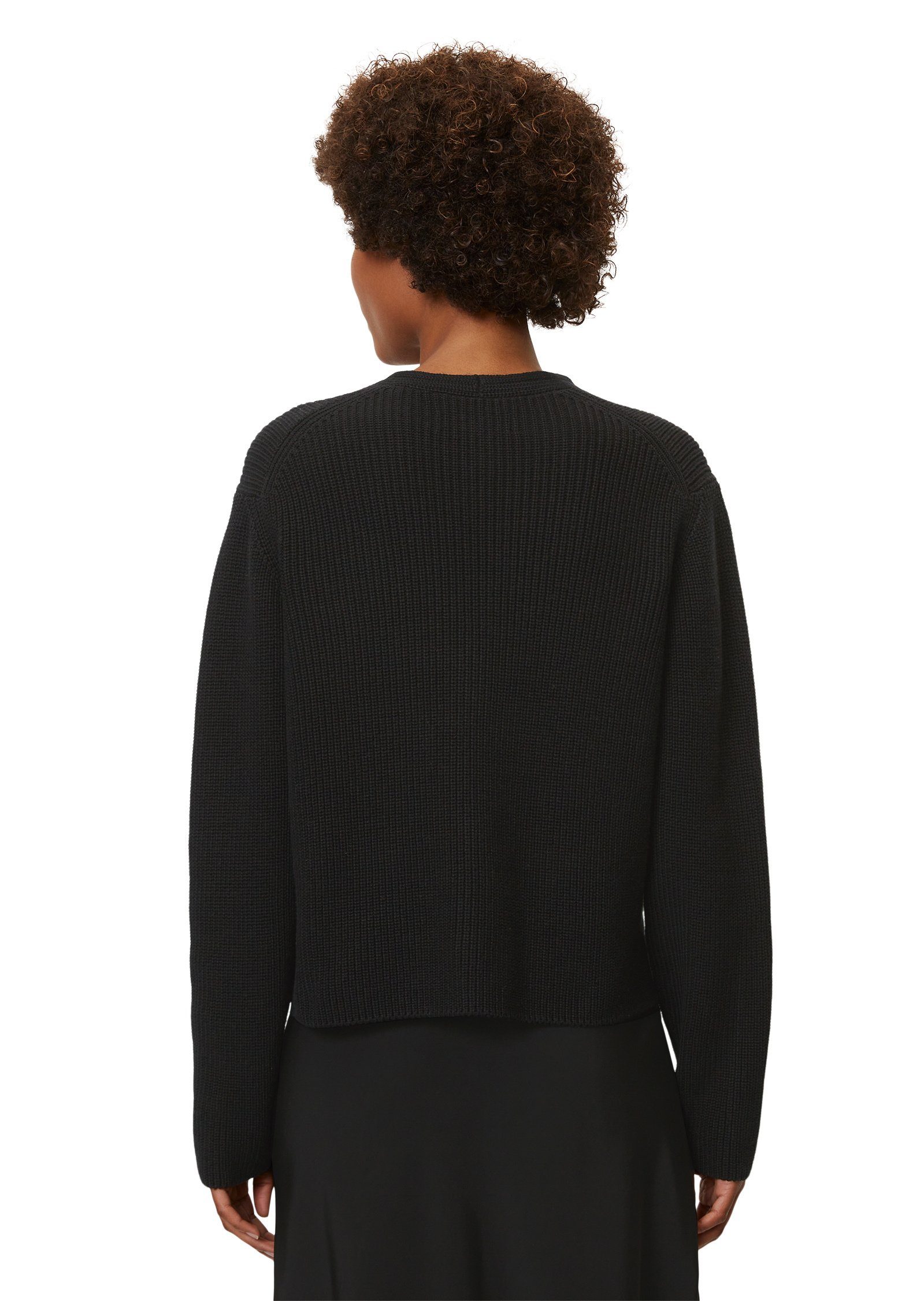 Heavy-Weight-Organic-Cotton schwarz O'Polo Cardigan aus Marc