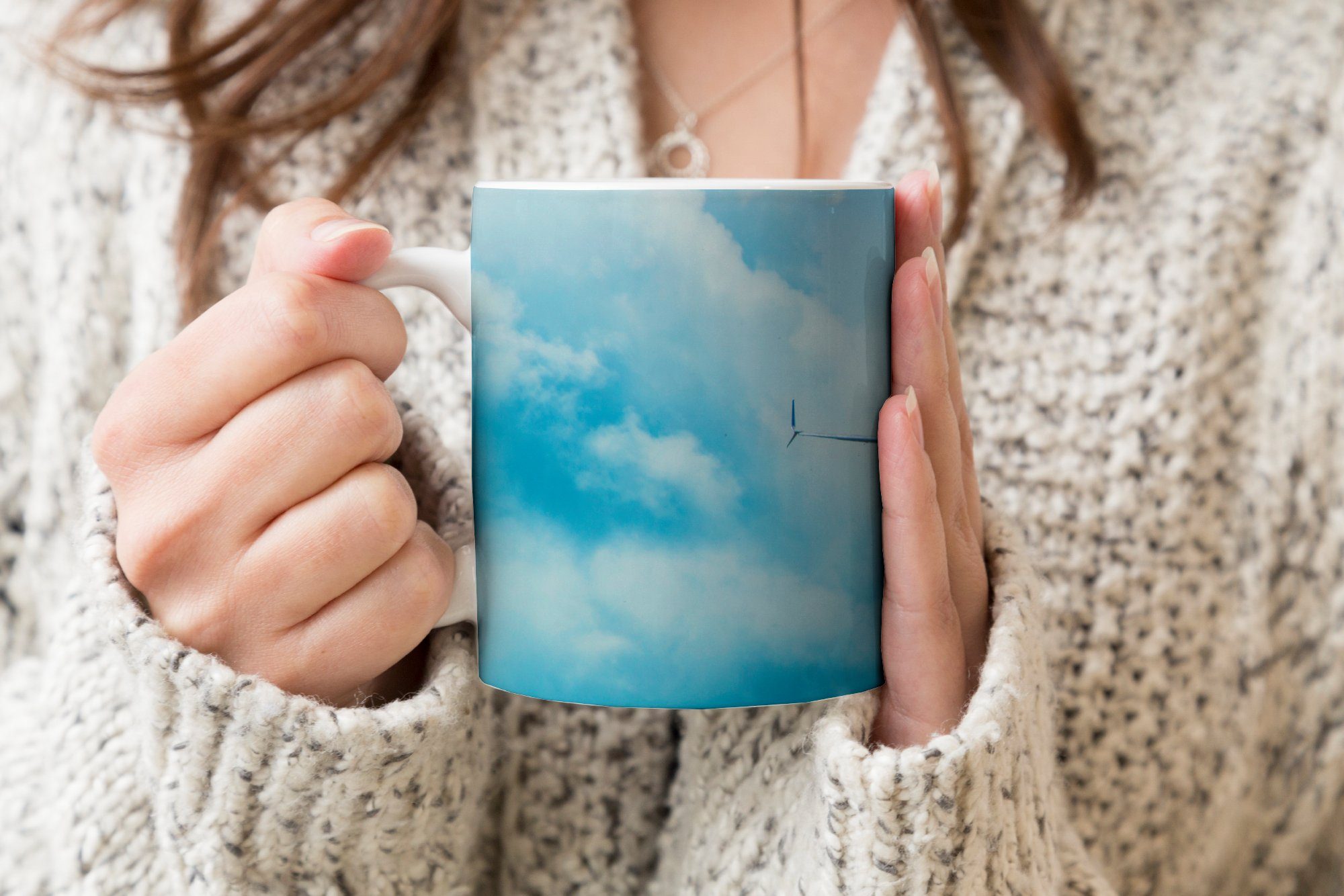 Teetasse, in Geschenk Tasse Teetasse, der Luft, Keramik, Kaffeetassen, Flugzeug MuchoWow Becher, Ein