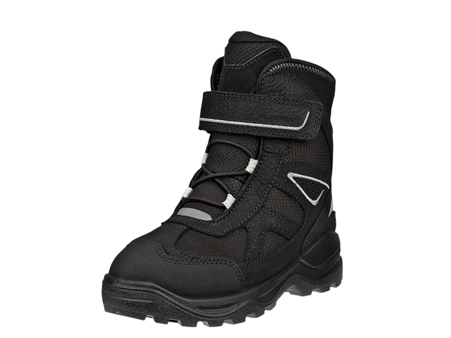 Ecco Snow Mountain Lace (Premium-Leder und Textil, wasserdicht) schwarz Winterstiefel