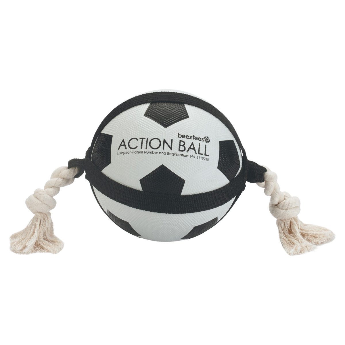 Tierball Hundespielzeug Action Fußball mit Tau