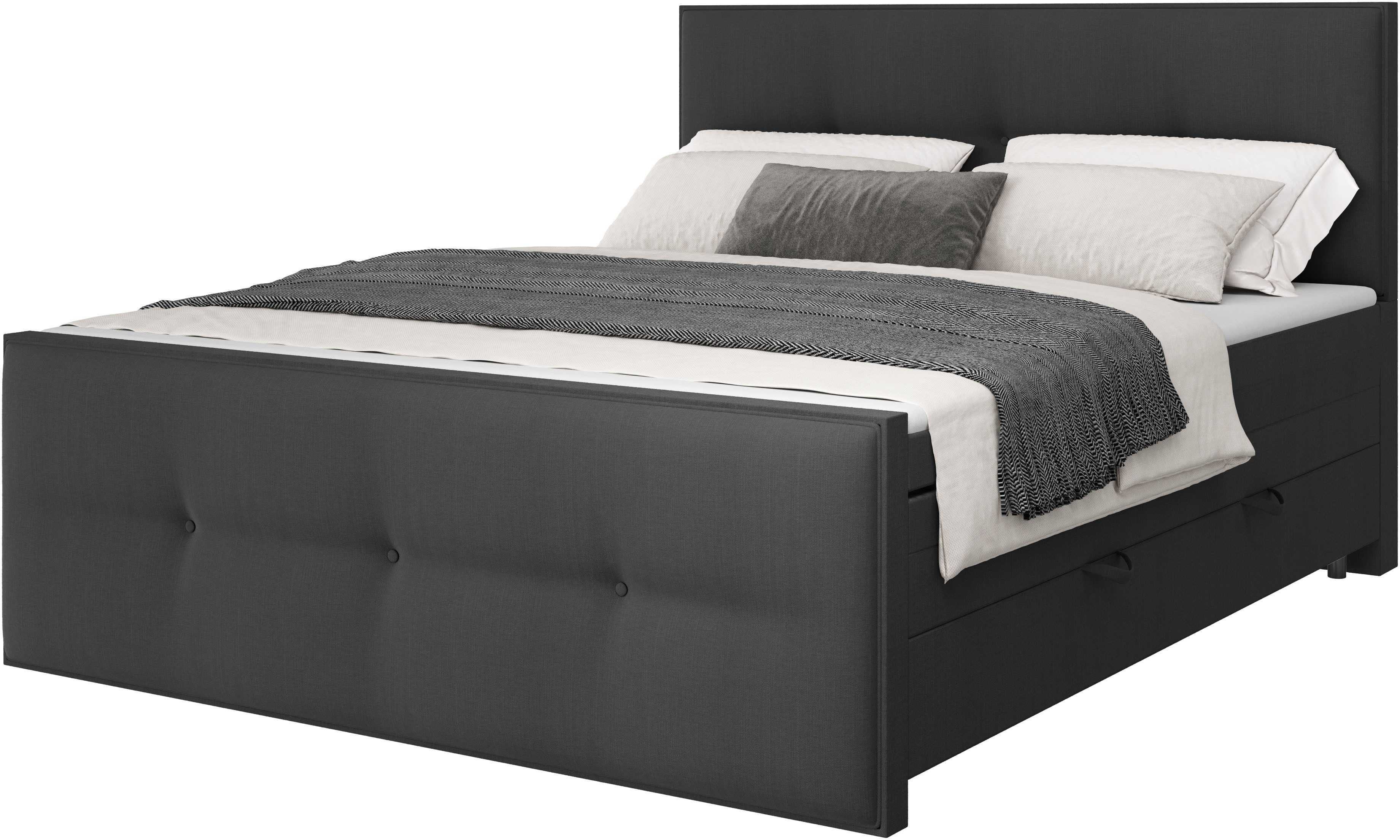 FORTE Boxspringbett "Eve inkl. zwei Bettkästen und Kaltschaum Topper" und e günstig online kaufen