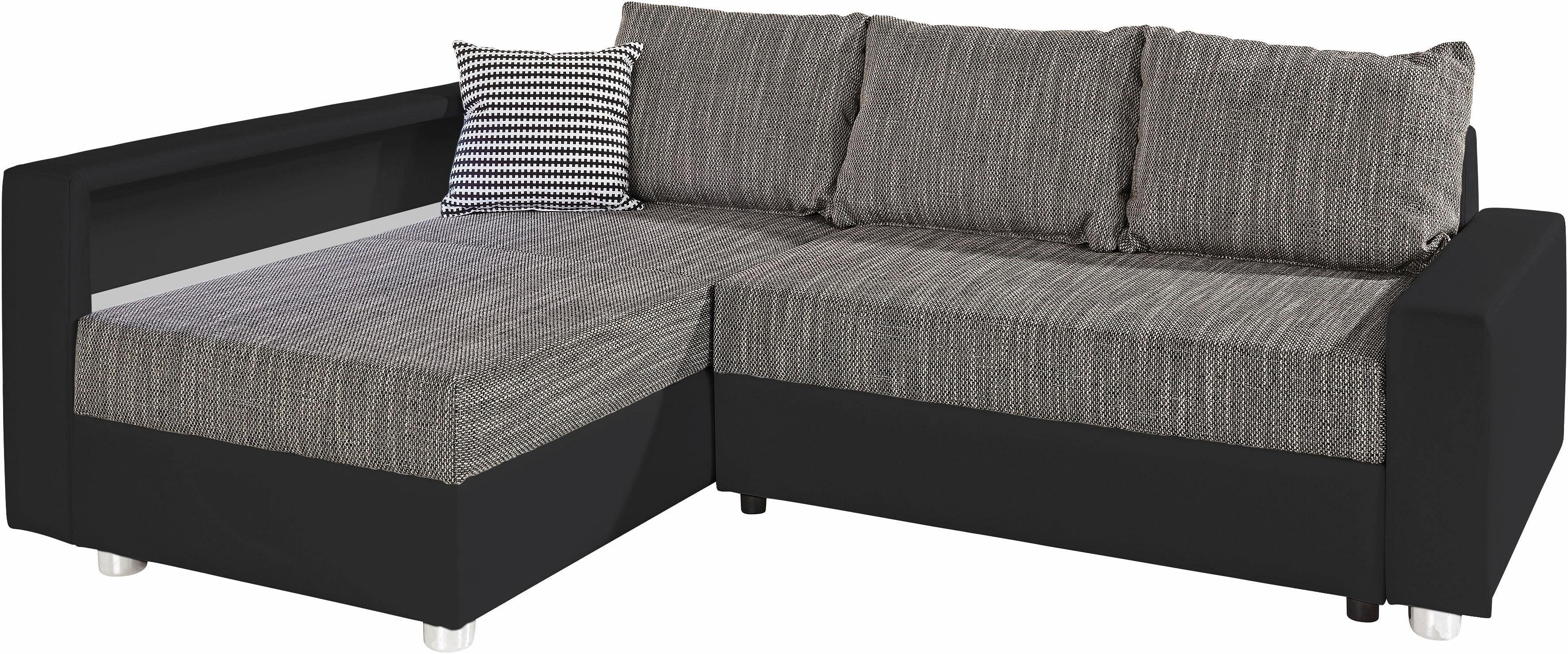 wahlweise Bettfunktion, COLLECTION AB Ecksofa mit RGB-LED-Beleuchtung inklusive Relax, Federkern,
