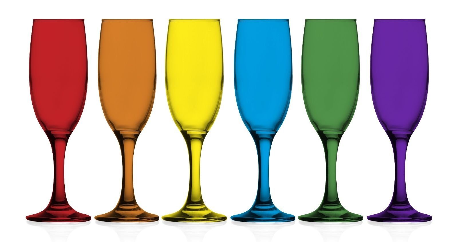 Sendez Sektglas 6 bunte Sektgläser 200ml Sektkelche Sektglas Proseccoglas
